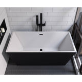 ALFI AB8834 59" Black & White Rectangular Acrylic Free Standing Soaking Bathtub