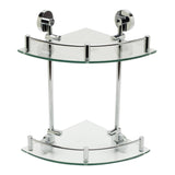 ALFI AB9548 Polished Chrome Corner Mounted Double Glass Shower Shelf Accessory