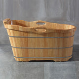 ALFI Brand AB1187 57" Freestanding Rubber Wooden Soaking Bathtub with Headrest