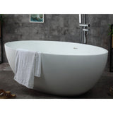 ALFI Brand AB9941 67" White Oval Solid Surface Smooth Resin Soaking Bathtub