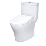 TOTO MW4464736CEMFGN#01 WASHLET+ Aquia IV Two-Piece Dual Flush Toilet with S7A Bidet Seat, Cotton White