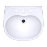 TOTO LHT241.8G#01 Supreme Oval Wall-Mount Bathroom Sink with Shroud for 8" Center Faucets, Cotton White