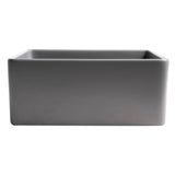 ALFI Brand ABF2418-GM Gray Matte Smooth Apron 24" x 18" Single Bowl Fireclay Farm Sink