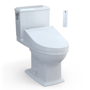 TOTO WASHLET+ Connelly Two-Piece Elongated Dual Flush 1.28 and 0.9 GPF Toilet and WASHLET C5 Bidet Seat, Cotton White - MW4943084CEMFG#01