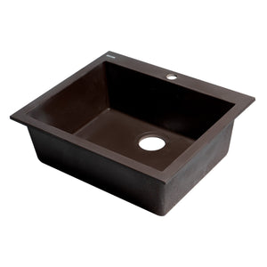 ALFI Brand AB2420DI-C Chocolate 24" Drop-In Granite Composite Kitchen Sink