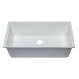 ALFI AB3322UM-W White 33" Single Bowl Undermount Granite Composite Kitchen Sink