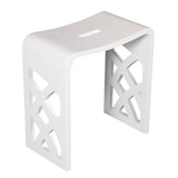 ALFI Brand ABST88 Designer White Matte Solid Surface Resin Bathroom/Shower Stool