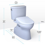 TOTO MW4744726CEFG#01 WASHLET+ Vespin II Two-Piece Toilet and WASHLET+ S7 Bidet Seat, Cotton White