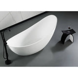 ALFI Brand ABST77BM Black Matte Arched Solid Surface Resin Bathroom/Shower Stool