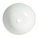 ALFI Brand ABC905 White Modern 15" Round Vessel Bowl Above-Mount Ceramic Sink