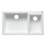 ALFI AB3319UM-W White 34" Double Bowl Undermount Granite Composite Kitchen Sink