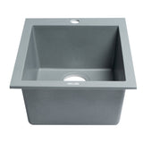 ALFI Brand AB1720DI-T Titanium 17" Drop-In Granite Composite Kitchen Prep Sink