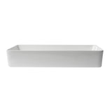 ALFI Brand ABC902-W White 24" Modern Rectangular Above-Mount Ceramic Sink