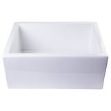 ALFI AB2418SB-W 24" White Smooth Thick Wall Fireclay Single Bowl Farm Sink