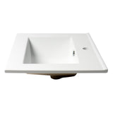 ALFI Brand ABC803 White Modern 25" Rectangular Drop-in Ceramic Sink with Faucet Hole