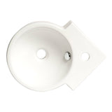 ALFI Brand ABC121 White 17" Tiny Corner Wall Mounted Ceramic Sink with Faucet Hole