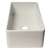 ALFI Brand ABF3618 36" White Thin Wall Single Bowl Smooth Apron Fireclay Kitchen Farm Sink