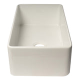 ALFI Brand ABF3318S 33" White Thin Wall Single Bowl Smooth Apron Fireclay Kitchen Farm Sink