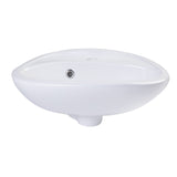 ALFI Brand AB106 White Small Porcelain Wall Mount Basin with Overflow