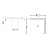 ALFI Brand ABSD55A 5" x 5" Modern Stainless Steel Shower Drain without Cover