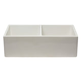 ALFI AB3318DB-W 33 inch White Reversible Double Fireclay Farmhouse Kitchen Sink