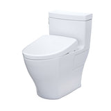 TOTO MW6244736CEFGA#01 WASHLET+ Legato One-Piece Toilet with Auto Flush S7A Bidet Seat, Cotton White