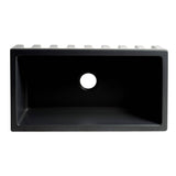 ALFI Brand AB3318HS-BM 33" Black Matte Reversible Smooth/Fluted Single Bowl Fireclay Farm Sink