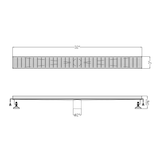 ALFI ABLD32D 32" Modern Stainless Steel Linear Shower Drain with Groove Lines