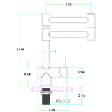 ALFI AB2038-BSS Solid Brushed Stainless Steel Retractable Single Hole Faucet