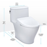 TOTO MW6424726CUFGA#01 WASHLET+ Nexus 1G One-Piece Toilet with Auto Flush S7 Bidet Seat, Cotton White