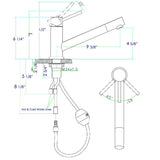 ALFI AB2025-BSS Solid Brushed Stainless Steel Pull Out Single Hole Faucet