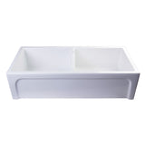 ALFI AB3918ARCH-W 39" White Arched Apron Wall Fireclay Double Bowl Farm Sink