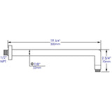 ALFI Brand ABSA20R-BM Black Matte 20" Round Wall Shower Arm