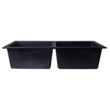 ALFI AB3420DI-BLA Black 34" Drop-In Double Bowl Granite Composite Kitchen Sink