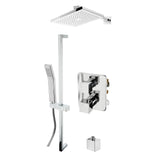 ALFI Brand AB2830-PC Polished Chrome 2 Way Thermostatic Square Shower Set