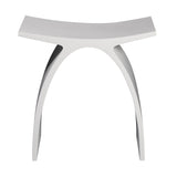 ALFI Brand ABST77 Arched White Matte Solid Surface Resin Bathroom/Shower Stool