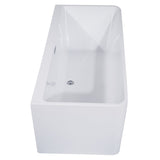 ALFI AB8859 67 inch White Rectangular Acrylic Free Standing Soaking Bathtub