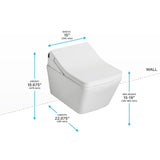 TOTO CWT4494049CMFG#MS Washlet+ SP Wall-Hung Square Toilet with SX Bidet Seat and DuoFit In-Wall Tank System