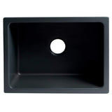 ALFI AB2418HS-BM 24" Matte Black Reversible Smooth / Fluted Fireclay Farm Sink