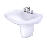 TOTO LHT242.8G#01 Prominence Oval Wall-Mount Bathroom Sink with Shroud for 8" Center Faucets, Cotton White