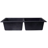 ALFI AB3420DI-BLA Black 34" Drop-In Double Bowl Granite Composite Kitchen Sink