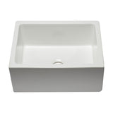 ALFI AB2418HS-W 24 inch White Smooth / Fluted Single Bowl Fireclay Farm Sink