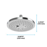 TOTO TBW01004U4#CP G Series 1.75 GPM Two Spray Function 8.5" Round Showerhead in Polished Chrome