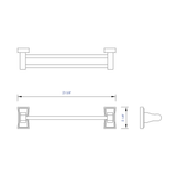 ALFI Brand AB5505 24" Double Rack Wooden Towel Bar Bathroom Accessory