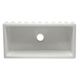 ALFI AB3618HS-W 36 inch White Smooth / Fluted Single Bowl Fireclay Farm Sink