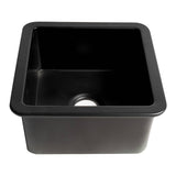 ALFI Brand ABF1818S-BM Black Matte Square 18" x 18" Undermount/Drop in Fireclay Prep Sink