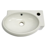 ALFI Brand AB107 Small White Wall Mounted Ceramic Bathroom Sink Basin