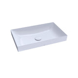 TOTO LT476GR#01 Kiwami Rectangular 23" Vessel Bathroom Sink with CEFIONTECT, Cotton White