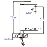 ALFI Brand AB1129-BN Brushed Nickel Tall Square Single Lever Bathroom Faucet