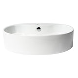 ALFI Brand ABC910 White Modern 22" Oval Above-Mount Ceramic Sink with Faucet Hole